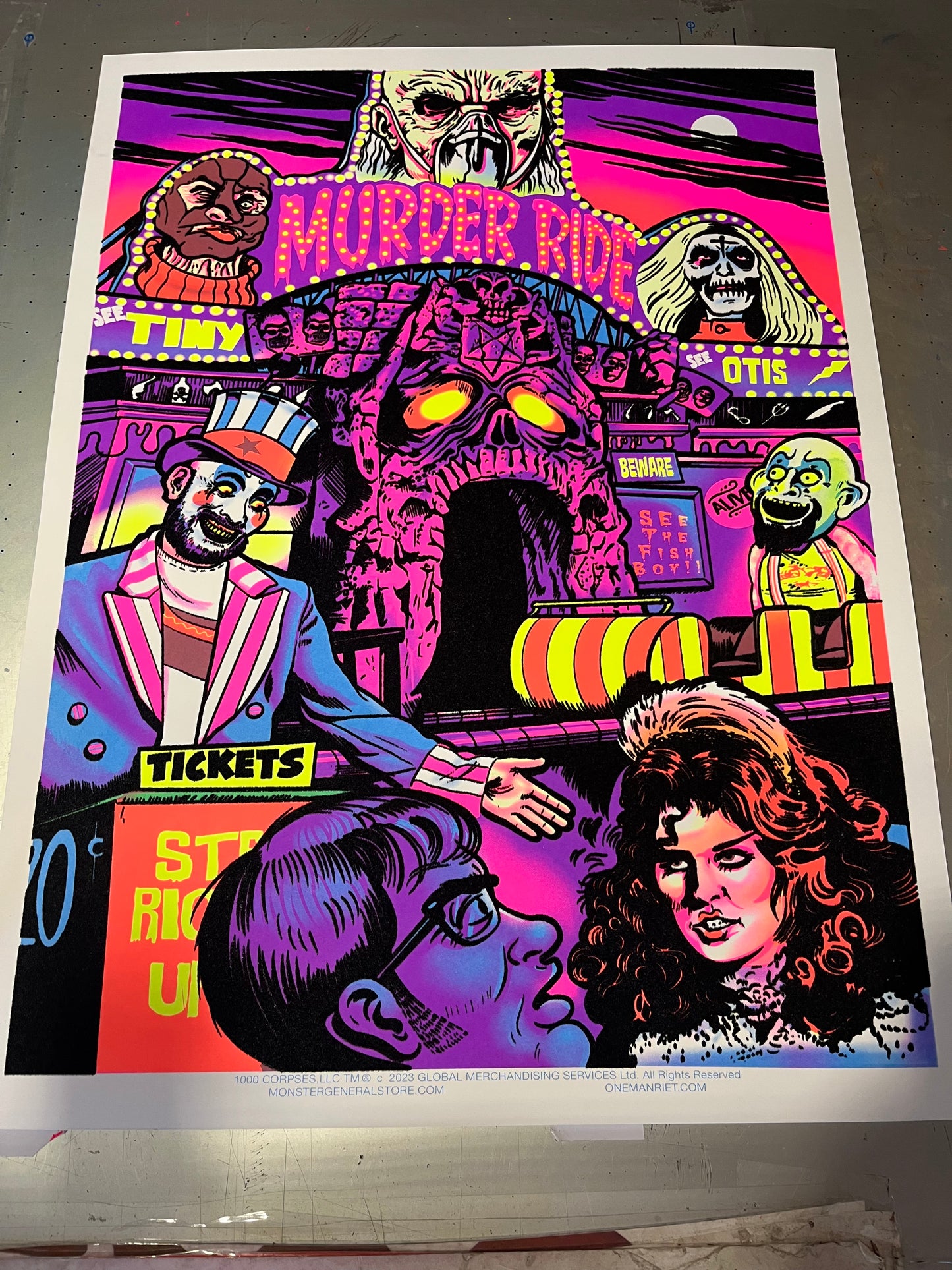 House Of 1000 Corpses Flocked Black Light Poster