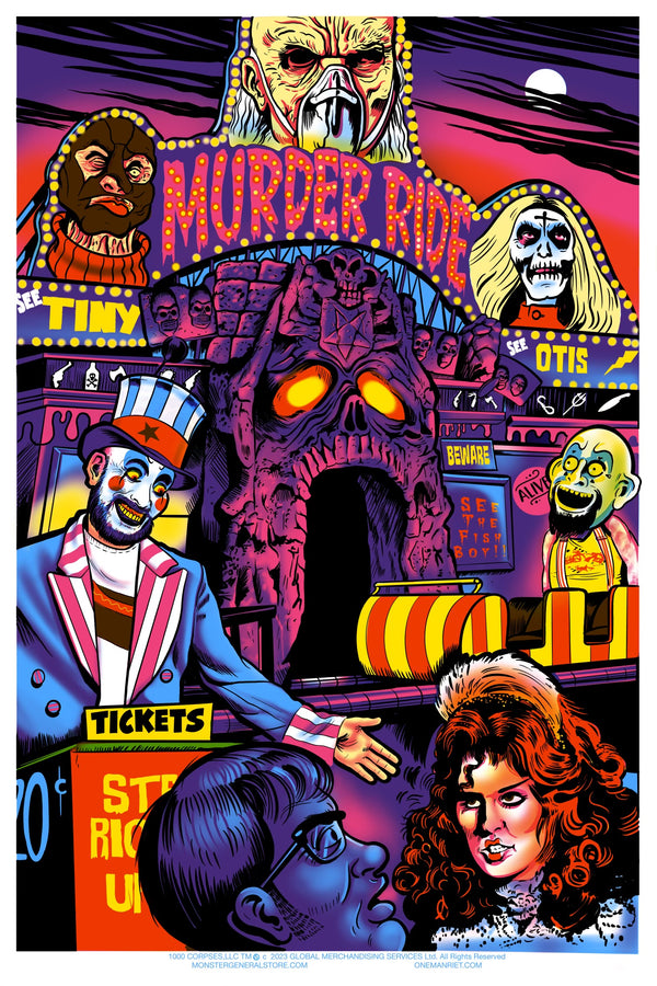 House Of 1000 Corpses Flocked Black Light Poster – Monster General Store