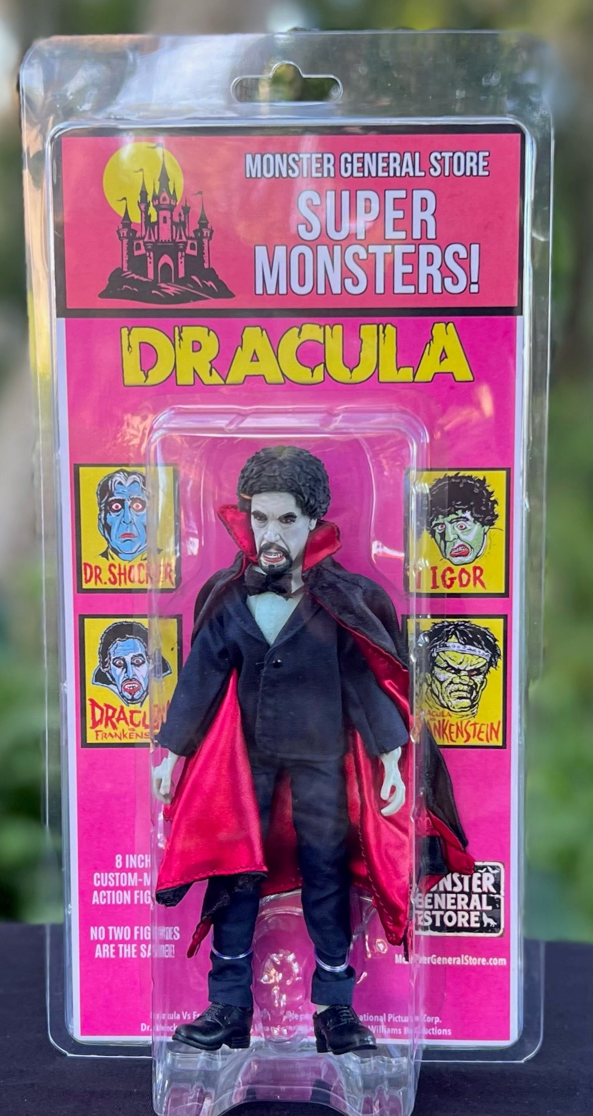 Dracula 8” Handmade Action Figure On Blister Card